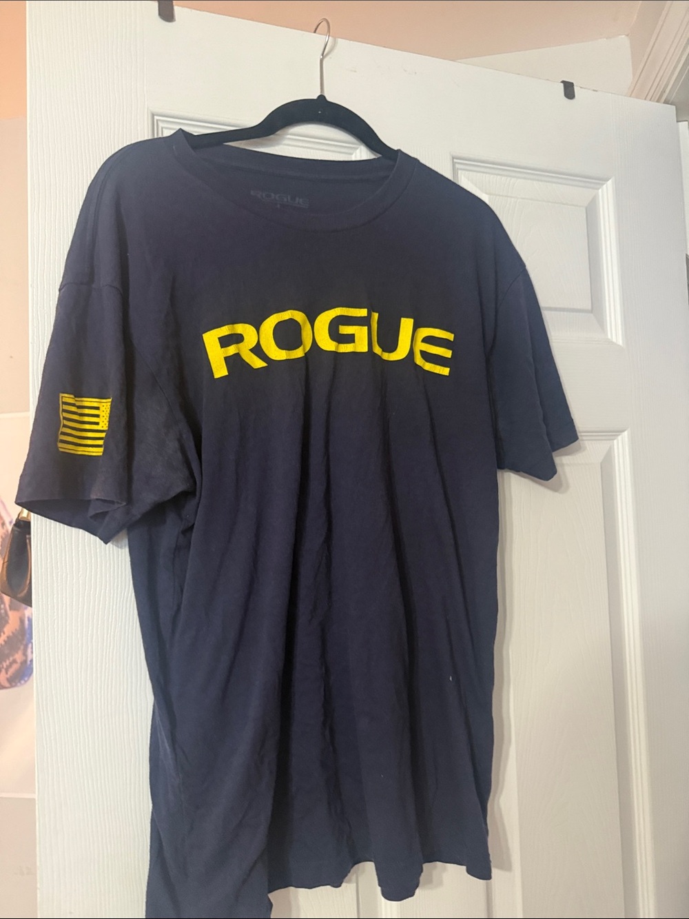 Rogue Navy Short Sleeve Tee with Yellow Logo